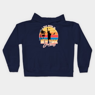 January was born in new york retro Kids Hoodie